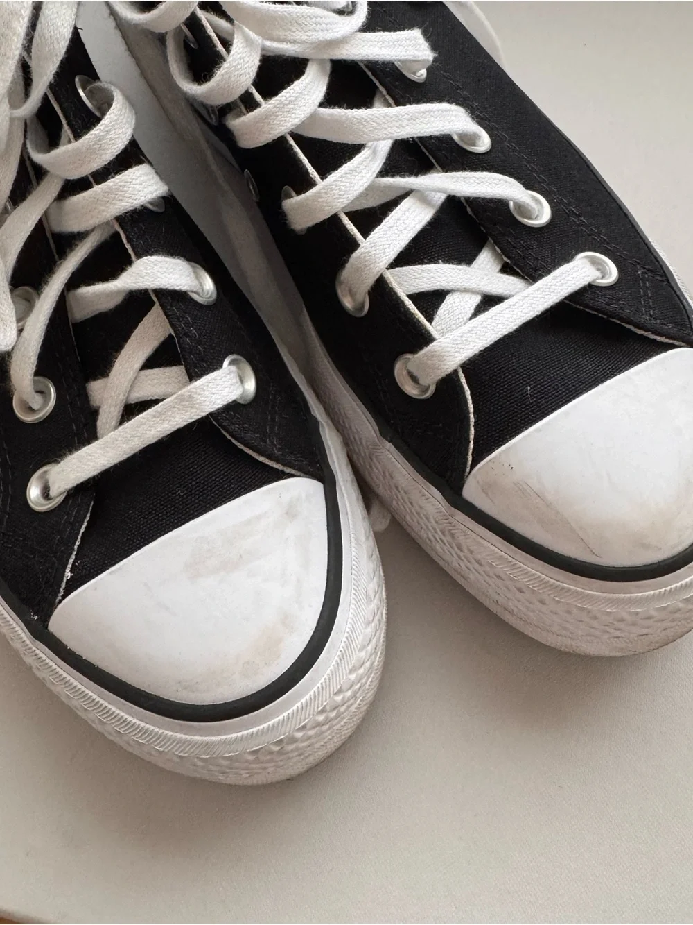 Converse Black and White High Top All Star Sneakers - Picture 2 of 6